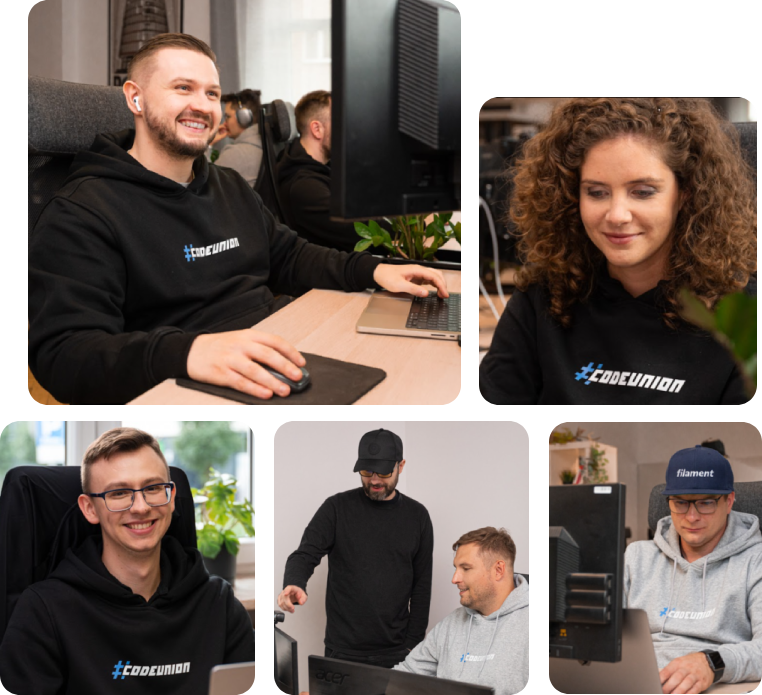 Zespół CodeUnion podczas pracy w biurze